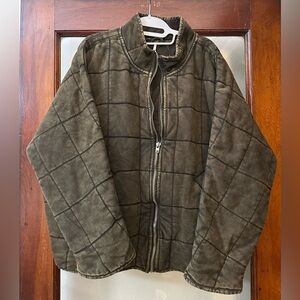 Free People Olive Bomber Jacket